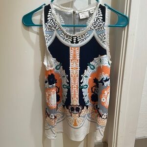 Women's Sleeveless Patterned Top - Multicolor